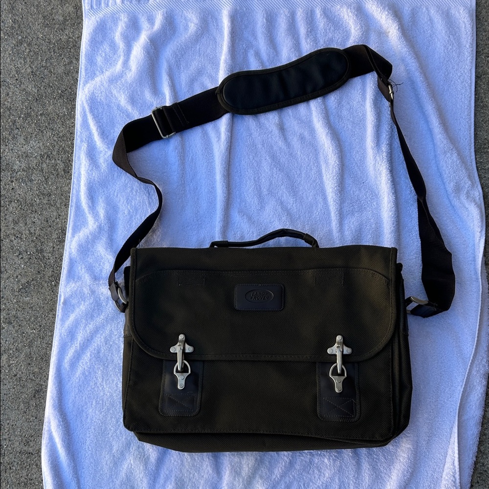 CUSTOM RANGE ROVER hunter green, heavy duty Messenger Bag with Silver Accents.